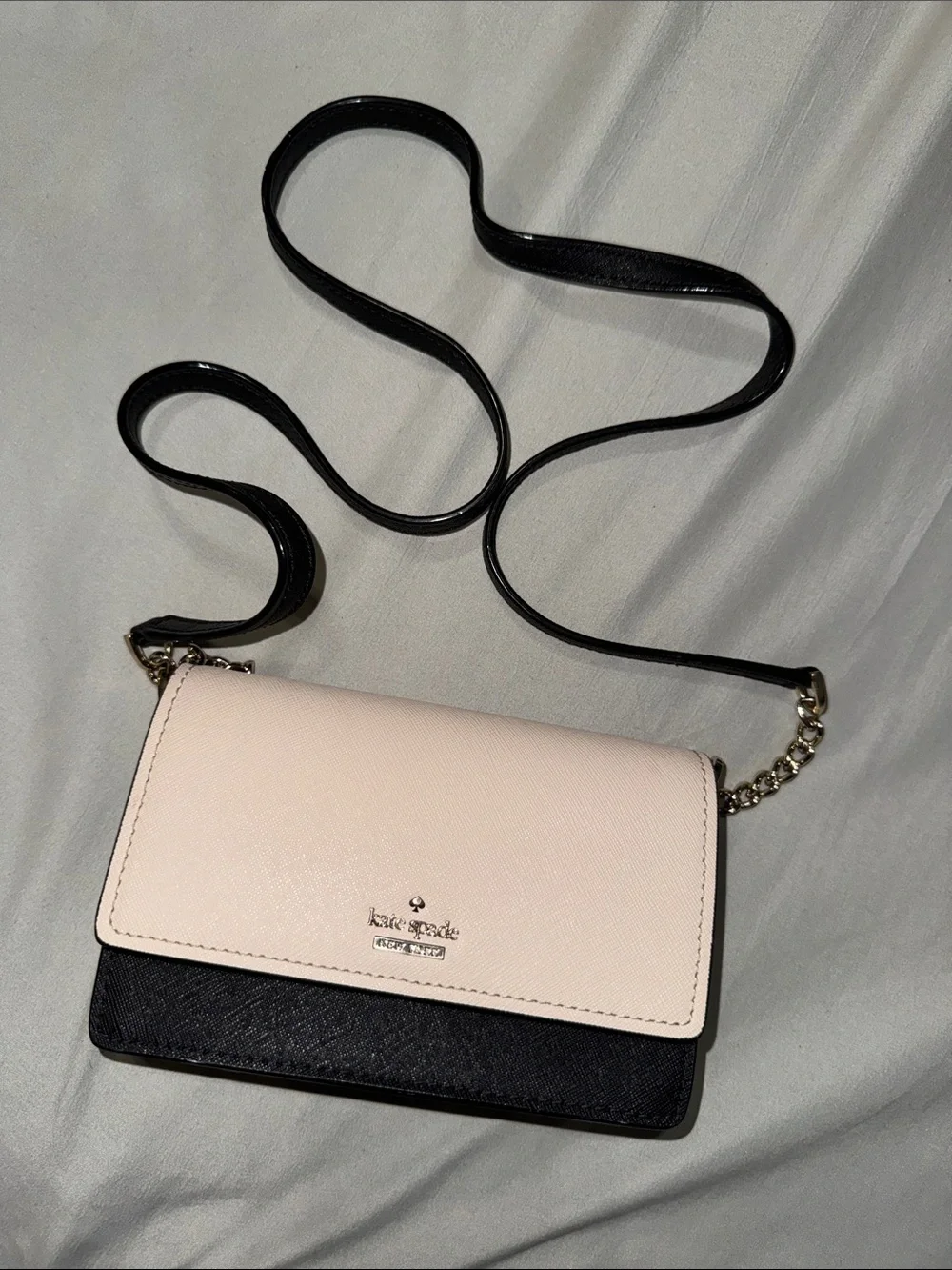 kate spade Two-Tone Crossbody in cream and Black
